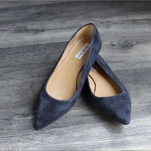 Saks Fifth Avenue Navy Suede Flats